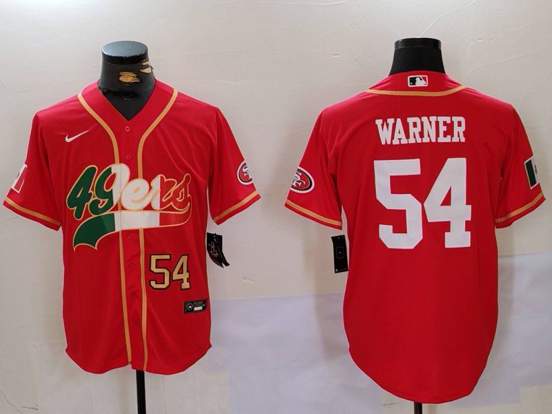 Men San Francisco 49ers 54 Warner Red Second generation Mexican Joint Name 2024 Nike Limited NFL Jersey style 2